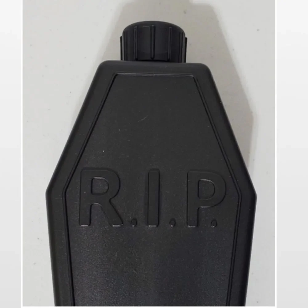 New Black RIP Coffin Flask & Beetlejuice Striped Shot Cup 2 Piece Set NWT